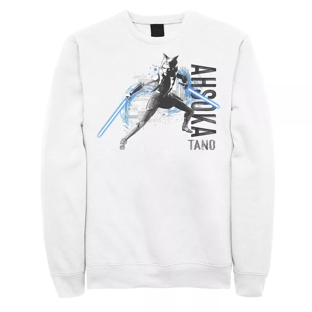 Men's Star Wars The Clone Wars Ahsoka Painted Sweatshirt, Size: Medium, White Product Image