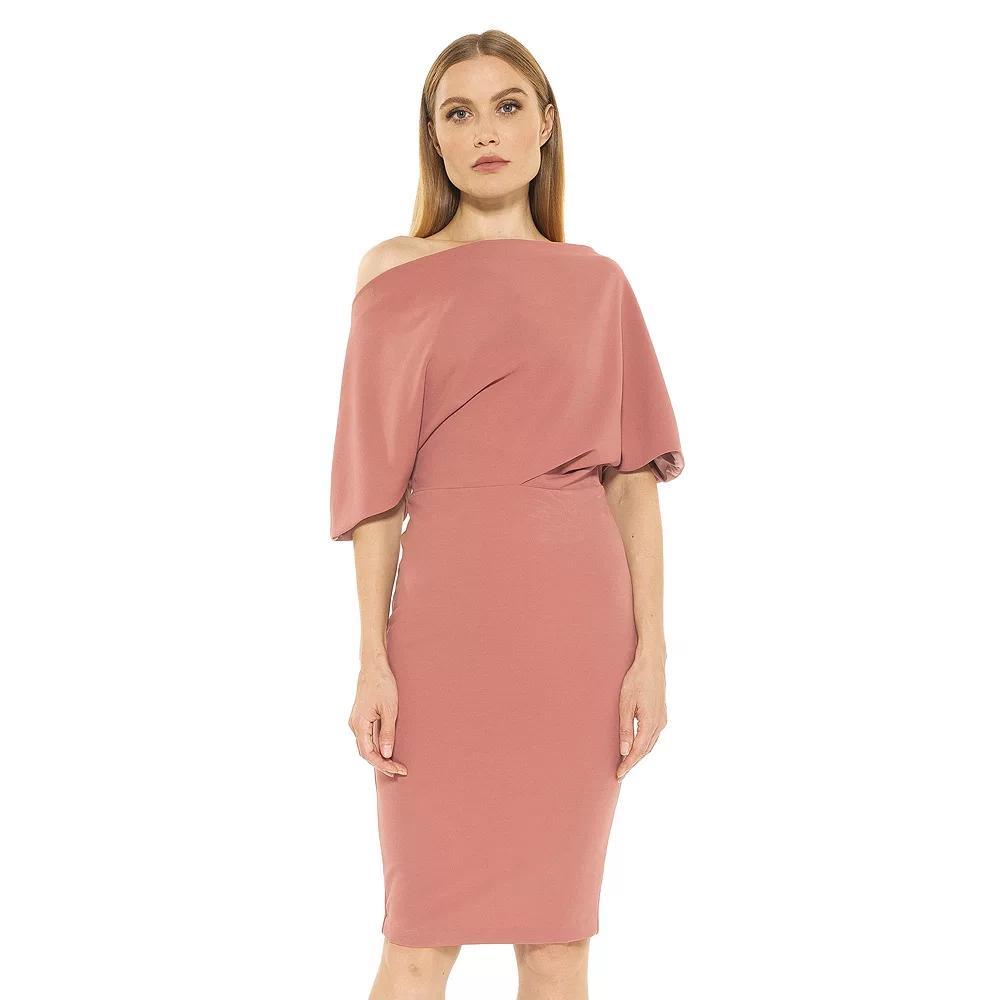 Women's ALEXIA ADMOR Olivia Draped One-Shoulder Sheath Dress, Size: XS, Blue Product Image