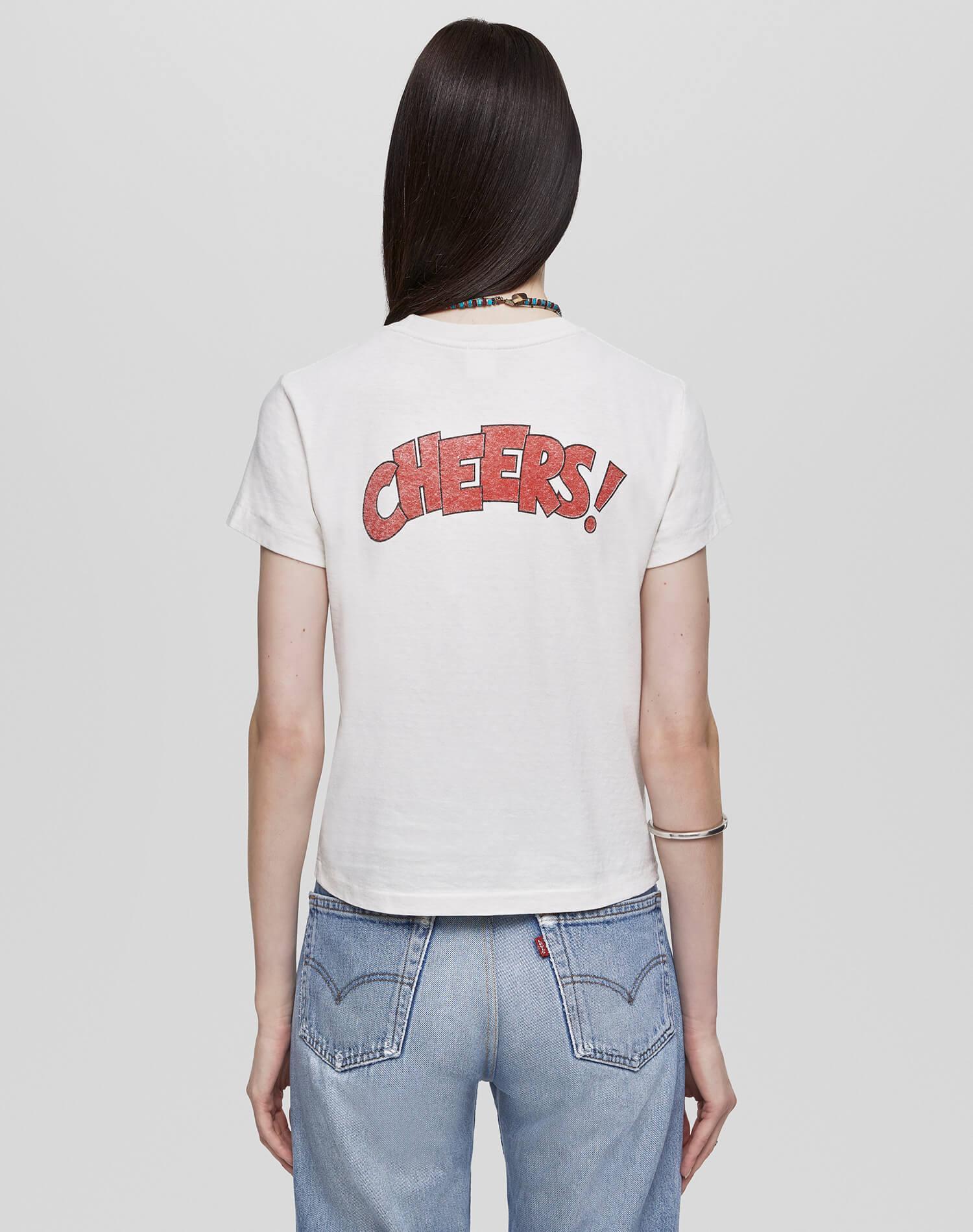 Classic "Cheers" Tee - Vintage White Product Image