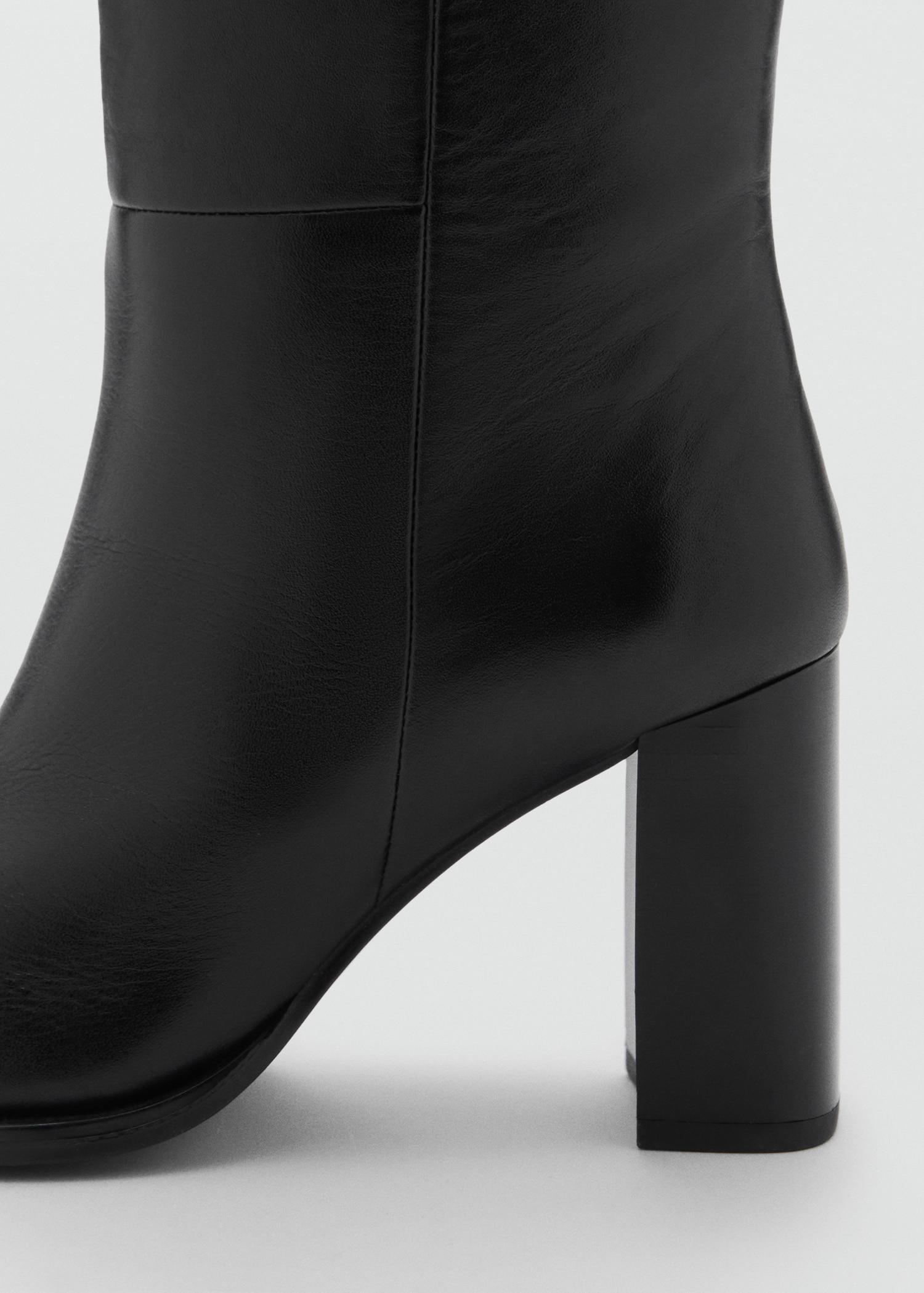 High heel leather boot - Women | MANGO USA Product Image