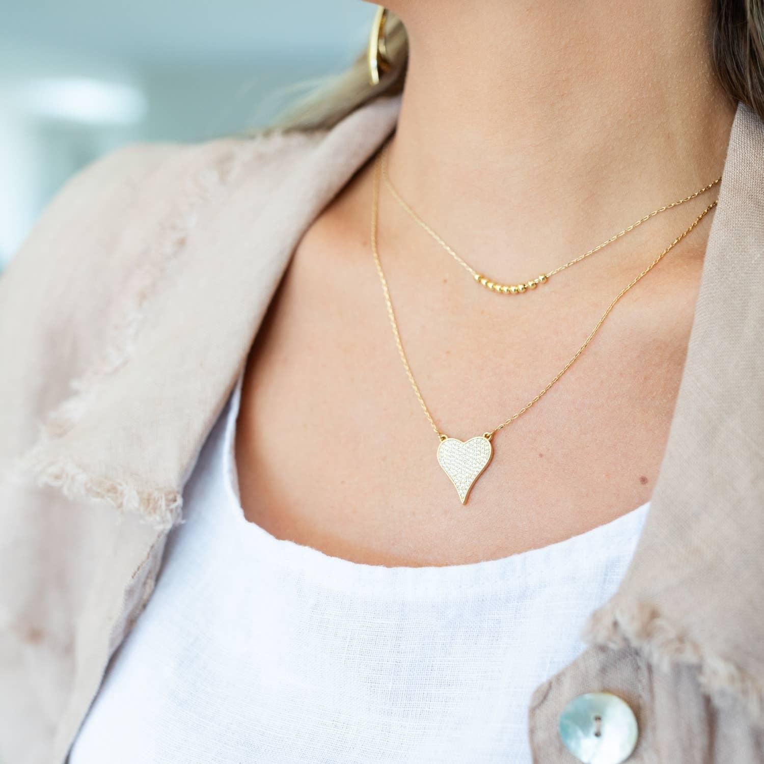 Pave Heart Necklace Product Image
