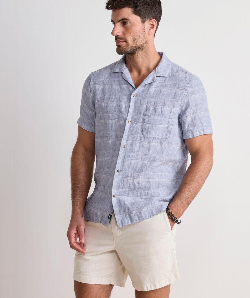 Havana Stripe Linen Short-Sleeve Cabana Shirt Product Image