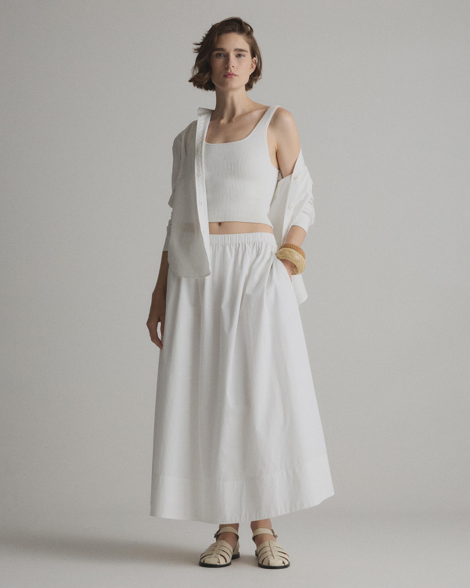 Quince | Women's Poplin A-line Maxi Skirt Size XL, Organic Cotton Product Image