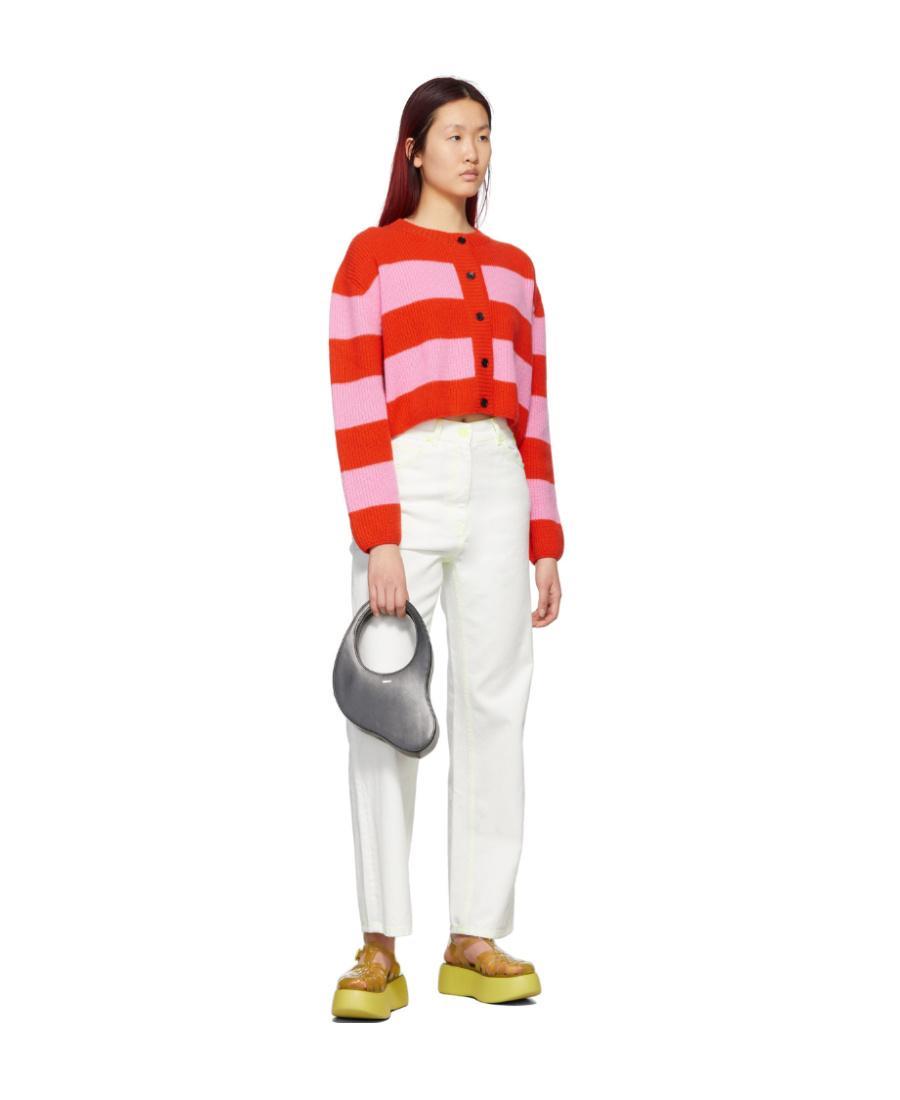 MSGM Logo Jeans In White Product Image