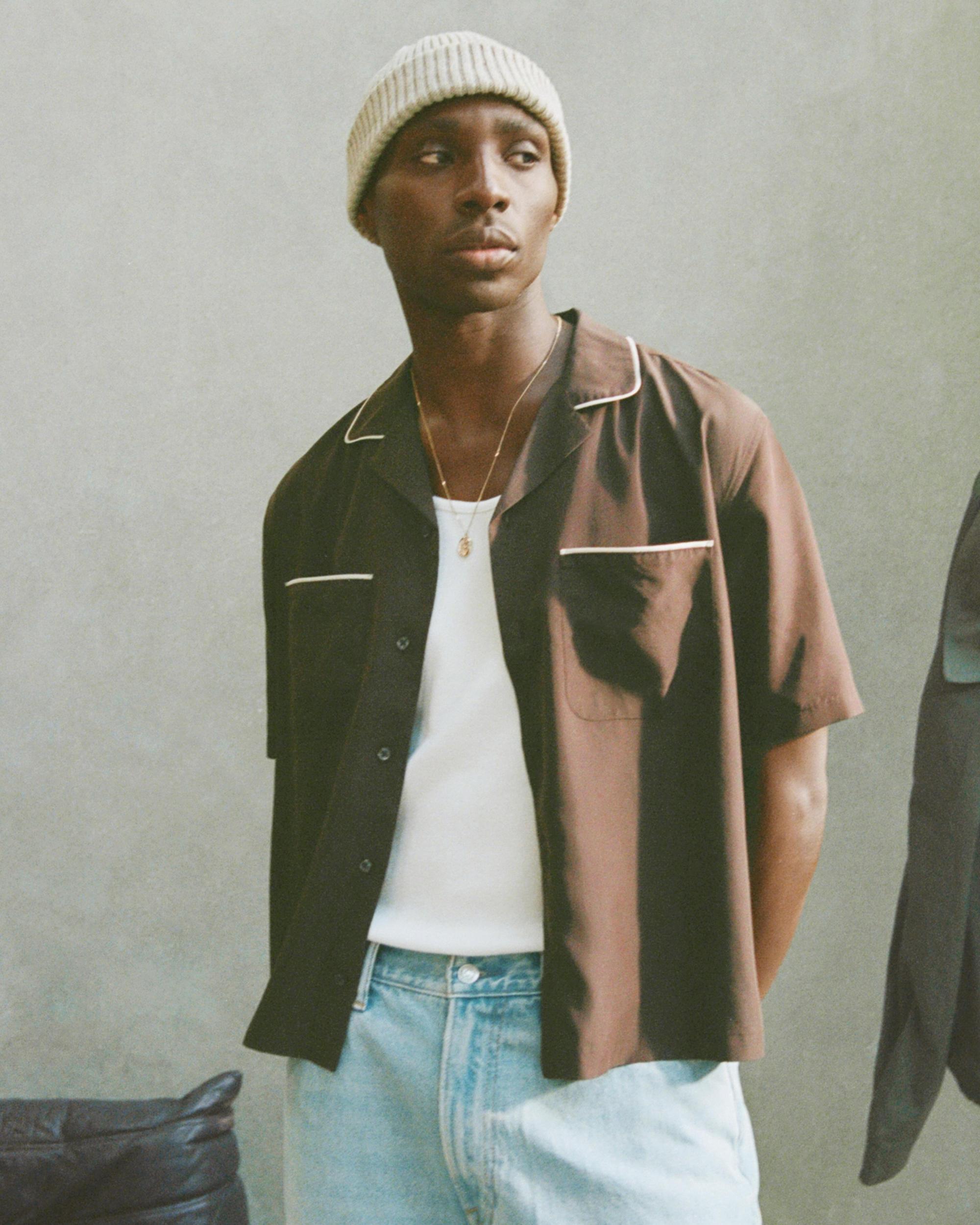 Camp Collar Cropped Cupro Shirt Product Image
