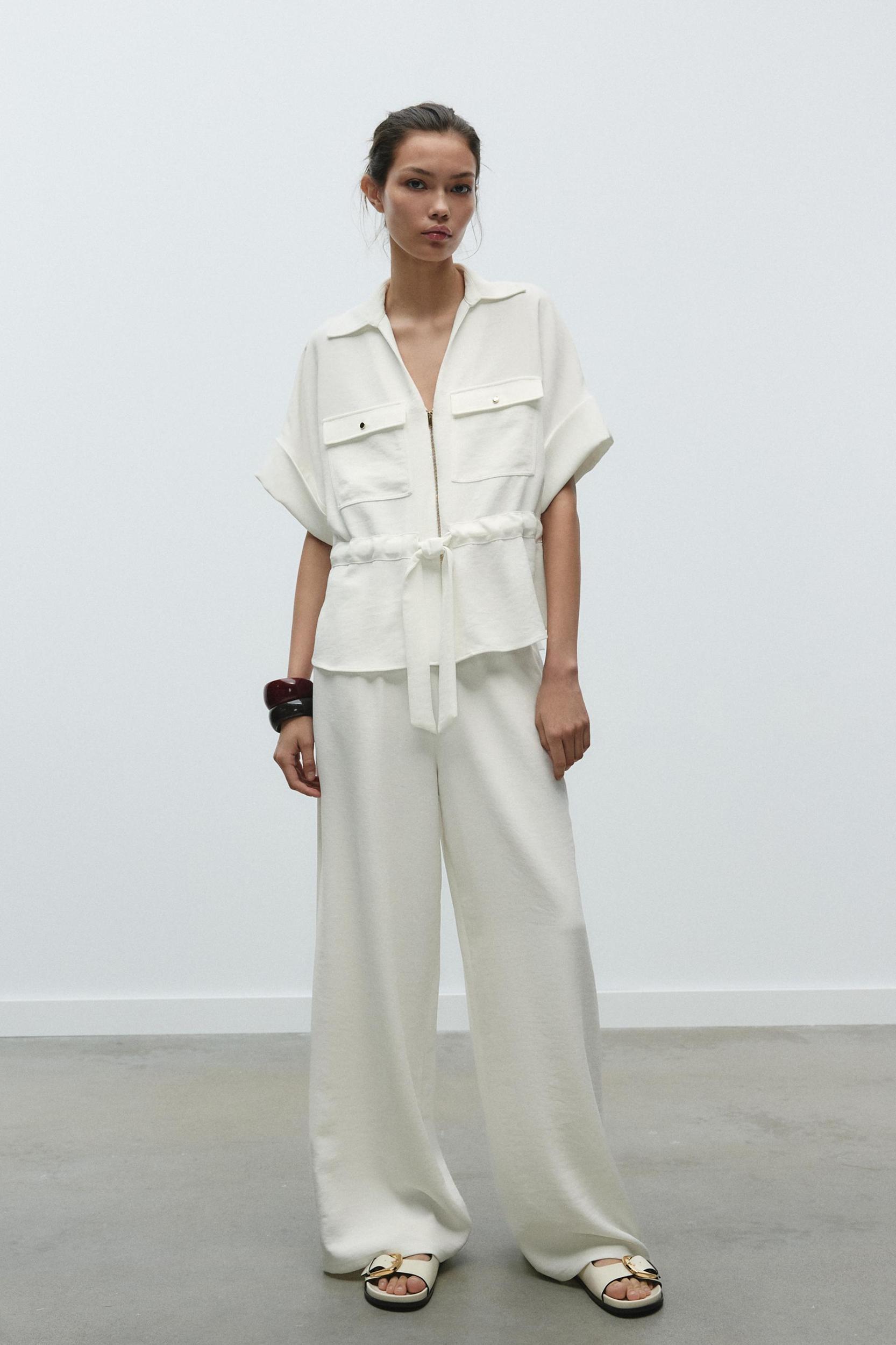 CREPE WIDE LEG PANTS Product Image