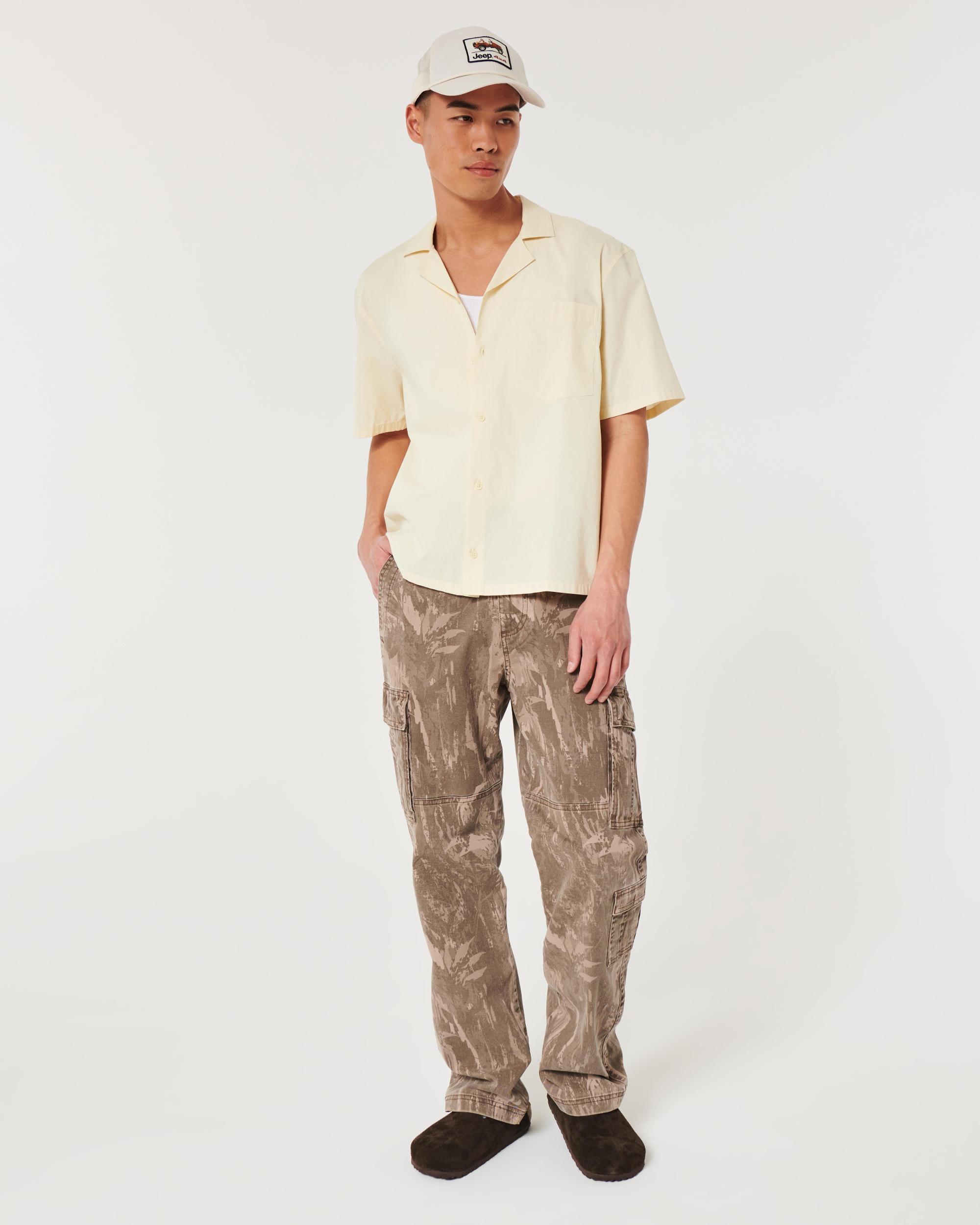Boxy Cropped Short-Sleeve Poplin Shirt Product Image