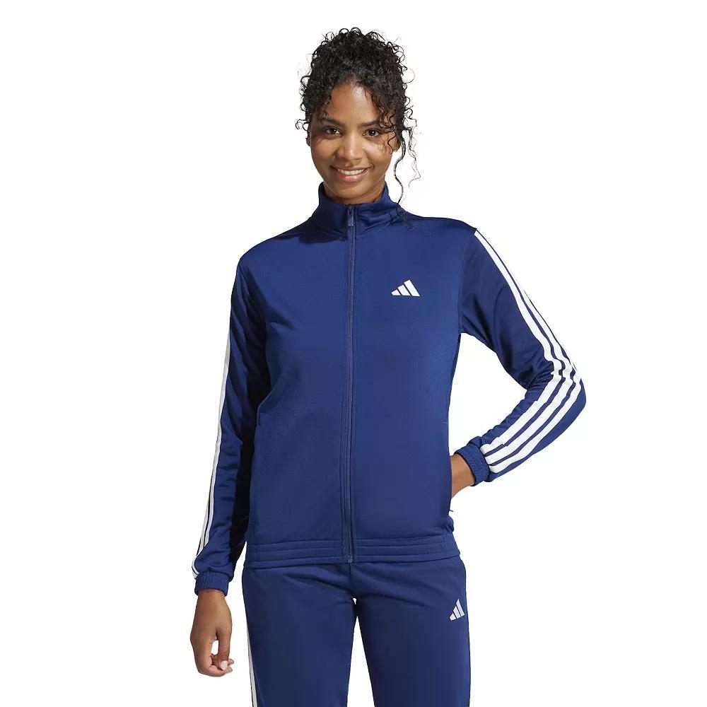 Women's adidas Tricot 3-Stripes Track Top, Size: XL, Dark Blue White Product Image