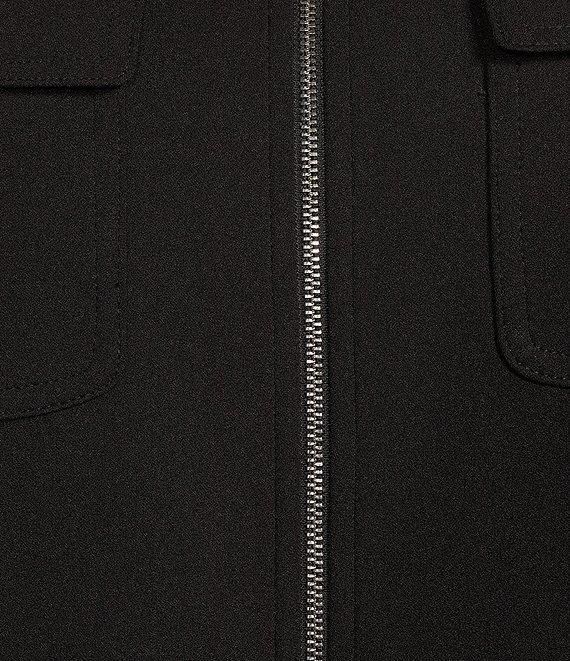Calvin Klein Scuba Crepe Zip Front Utility Crop Jacket Product Image