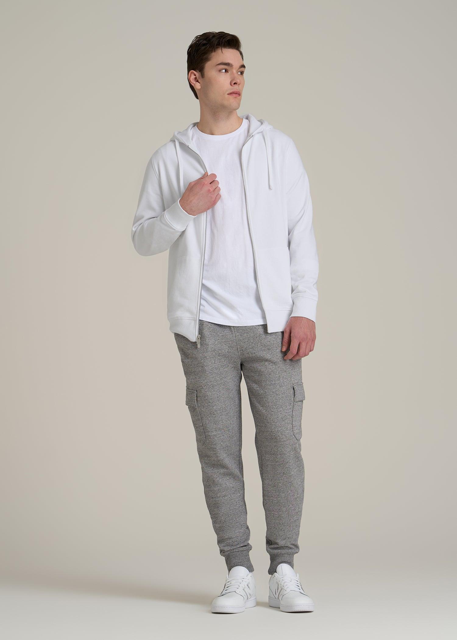 Wearever 2.0 French Terry Full-Zip Hoodie for Tall Men in White Product Image