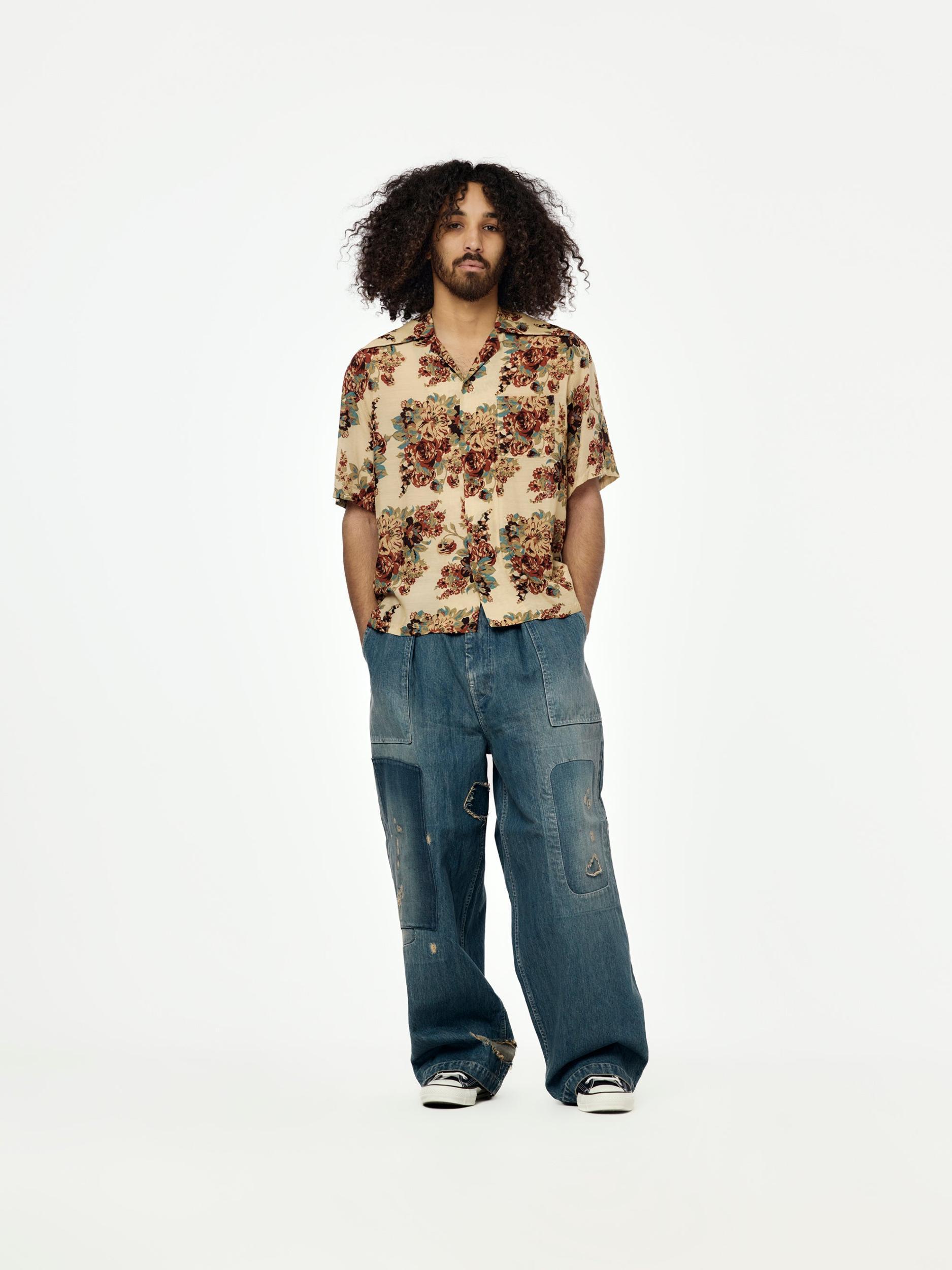 Silk Rayon CHAMPETRE A.MA.TE.RA.SE. WRANGLE Collar Aloha Shirt Product Image