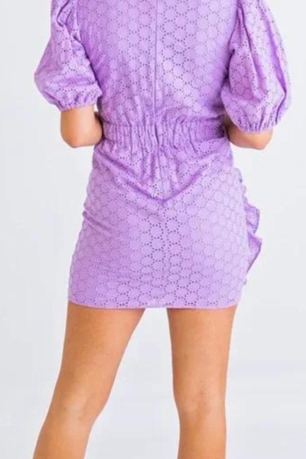 Eyelet Side Ruched Dress Product Image