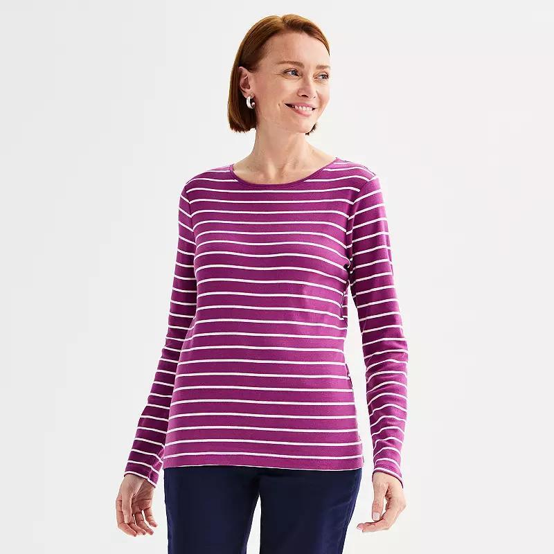 Womens Croft & Barrow Essential Long-Sleeve Crewneck Tee Product Image