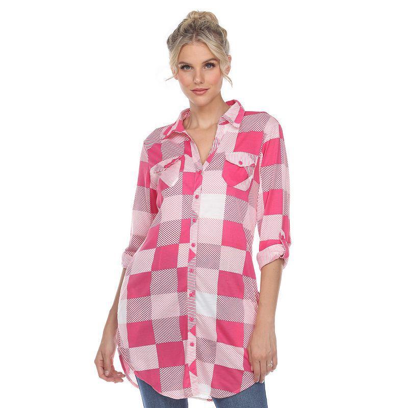 Womens Plaid Tunic Shirt Product Image