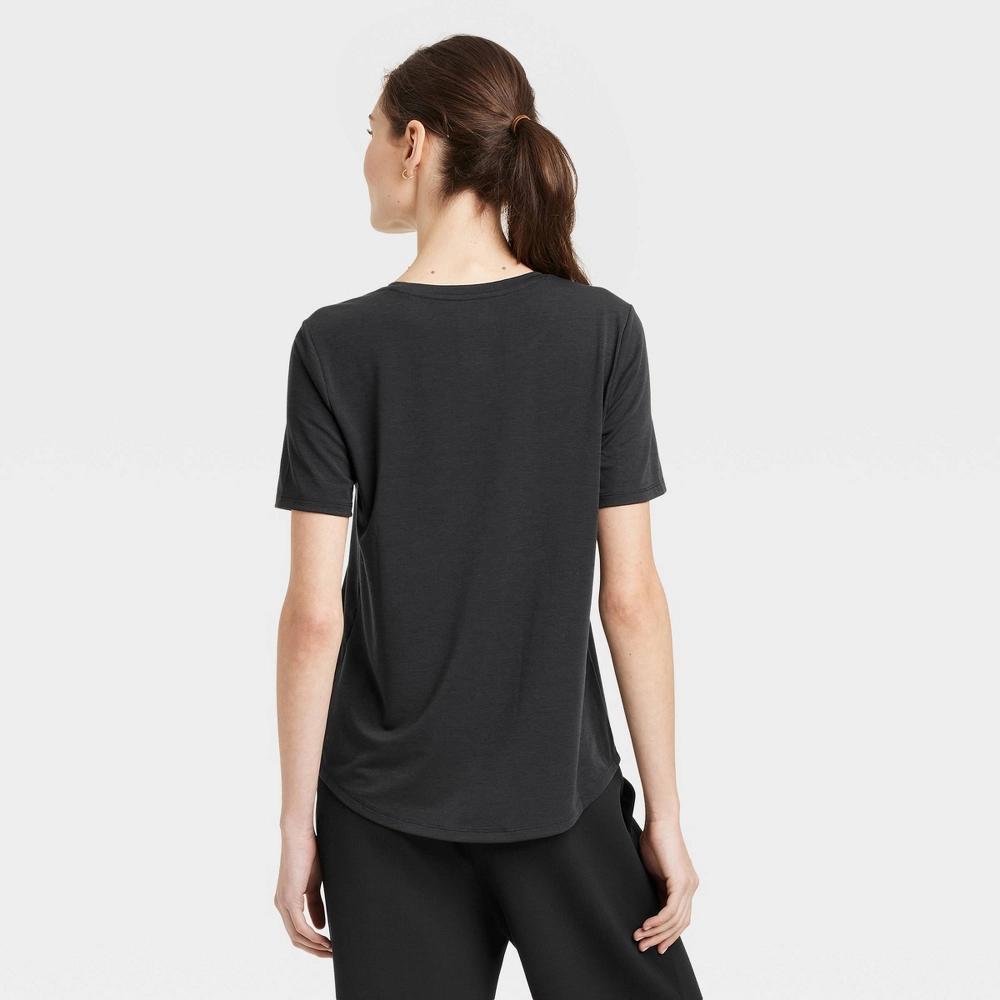 Womens Beyond Ease Crewneck Legging Friendly Short Sleeve T-Shirt - All In Motion Black XS Product Image
