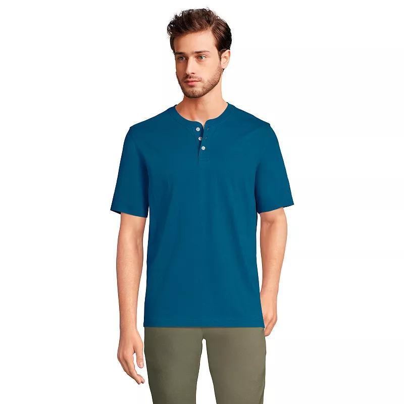 Men's Lands' End Classic-Fit Super-T Henley, Size: Large, Antique Alabaster Product Image
