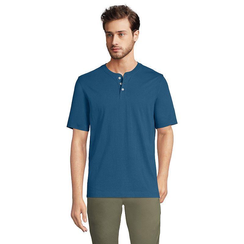 Men's Lands' End Classic-Fit Super-T Henley, Size: Large, Antique Alabaster Product Image