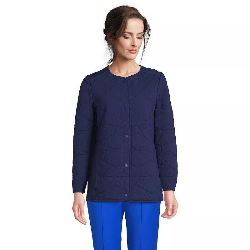 Women's Lands' End Insulated Cotton Long Jacket, Size: Small, Deep  Blue Product Image