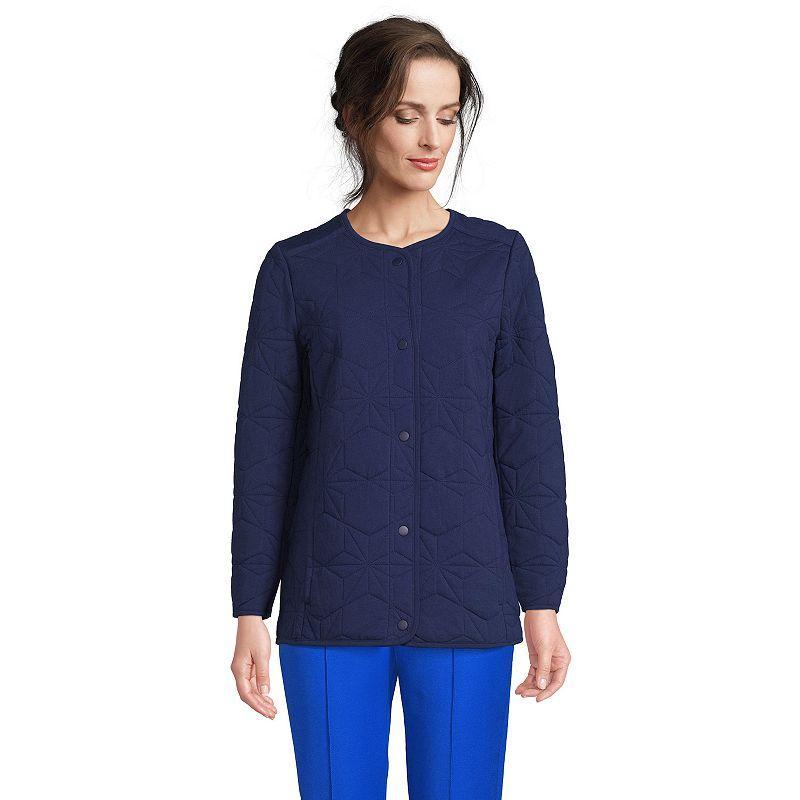 Women's Lands' End Insulated Cotton Long Jacket, Size: Small, Deep  Blue Product Image