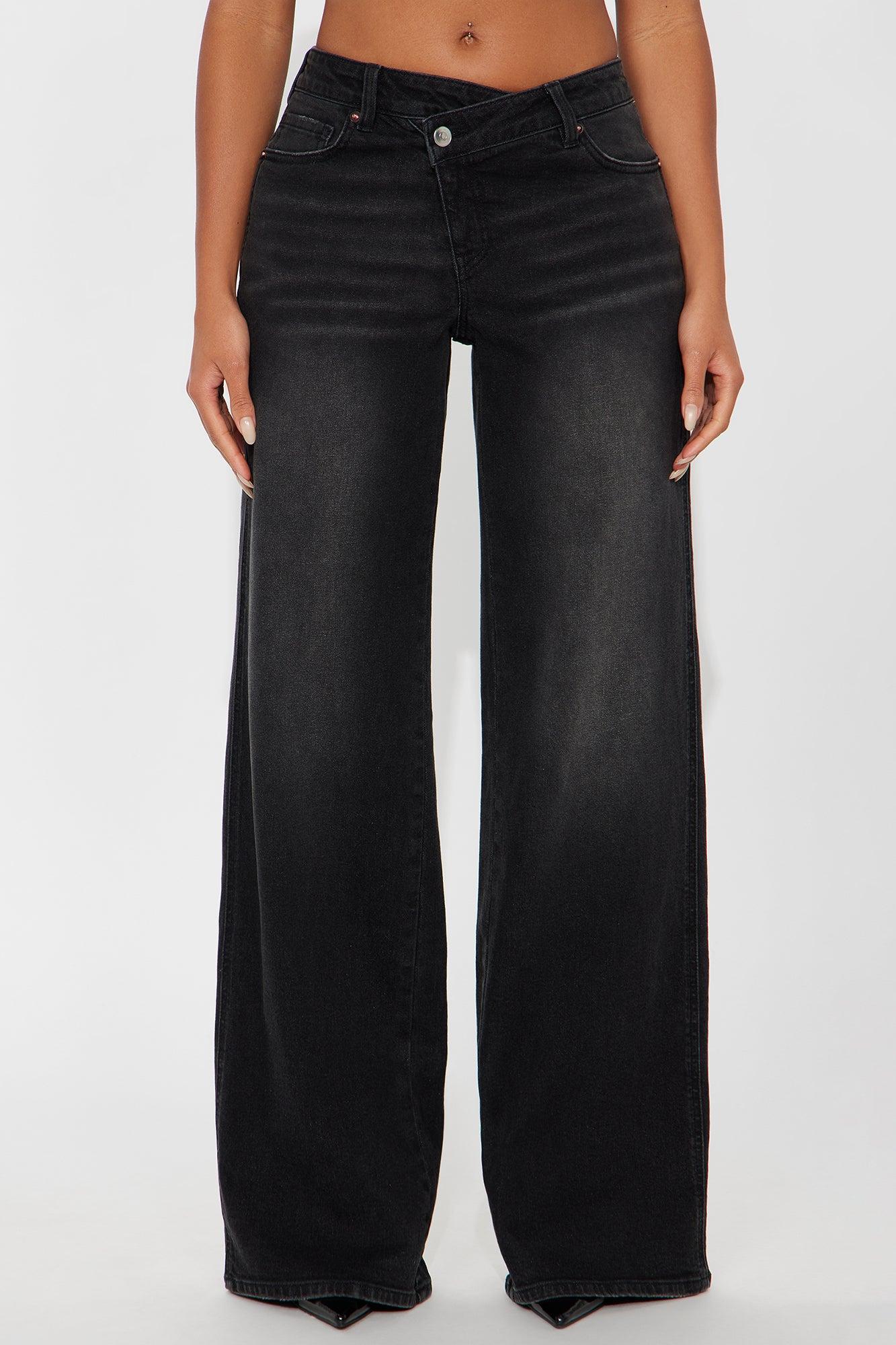 Eastside Low Rise Crossover Wide Leg Jean - Black Wash Product Image