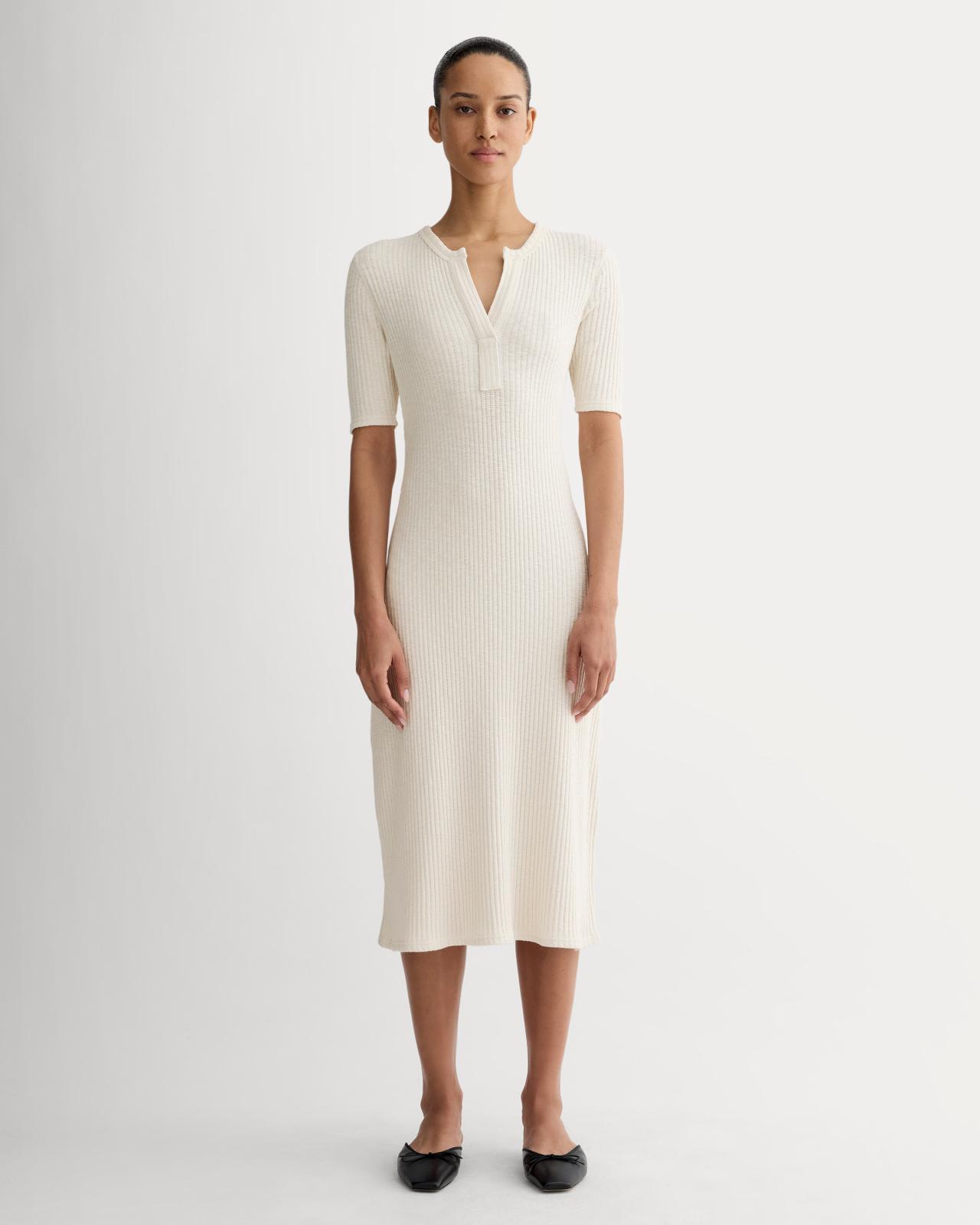 The Rib-Knit Henley Dress Product Image