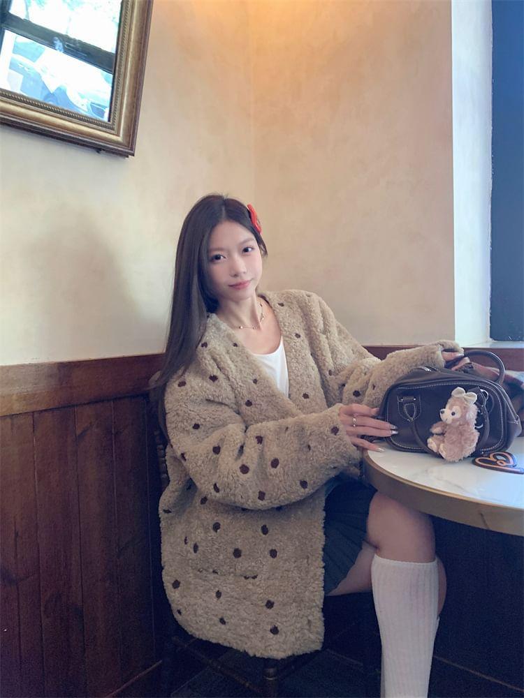 Dotted Faux Shearling Jacket Product Image