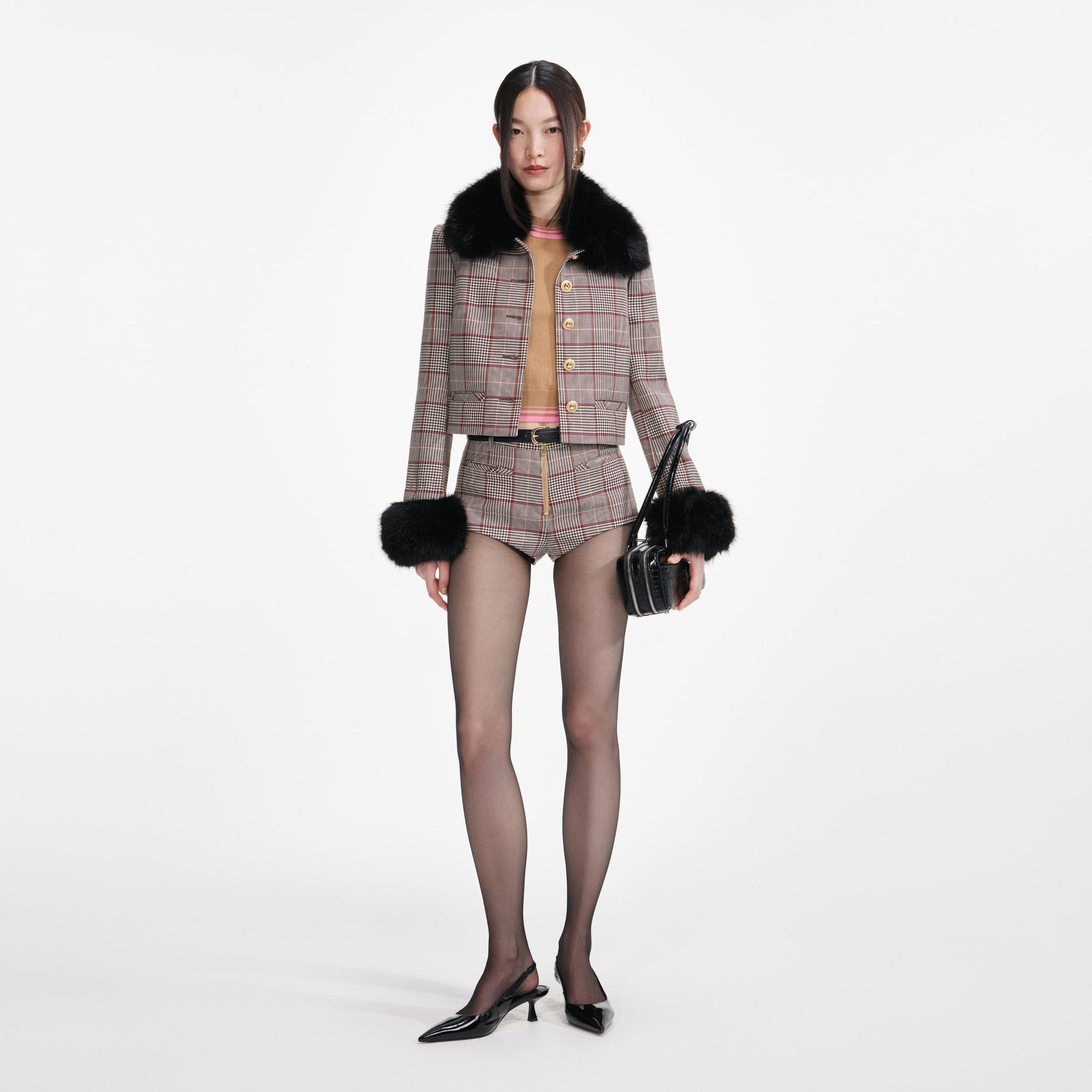 Brown Check Shorts Product Image