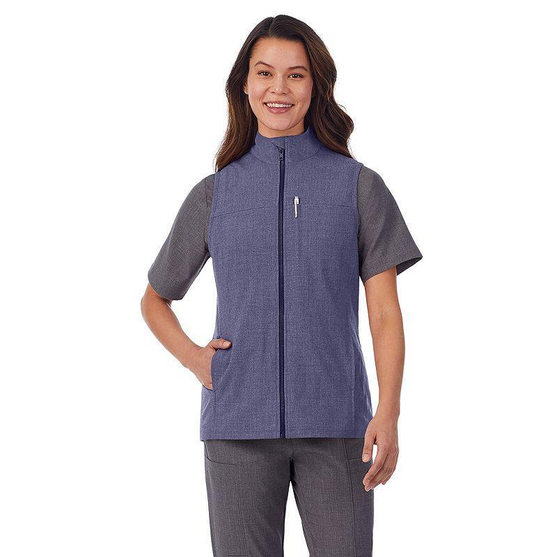 Women's Cuddl Duds® Scrubs 5-Pocket Lined Vest, Size: XL, Grey Heather Gray Product Image