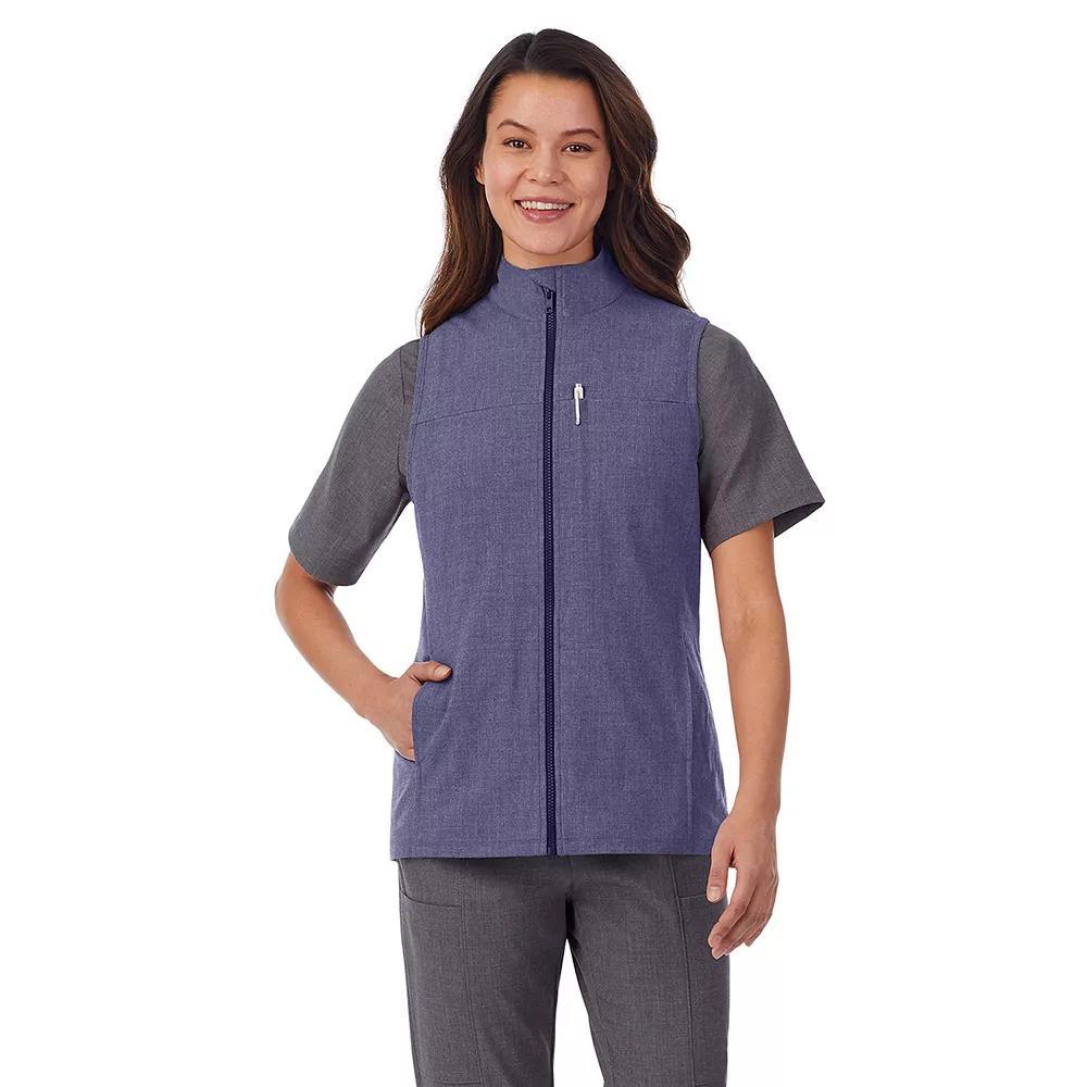 Women's Cuddl Duds® Scrubs 5-Pocket Lined Vest, Size: XL, Grey Heather Gray Product Image