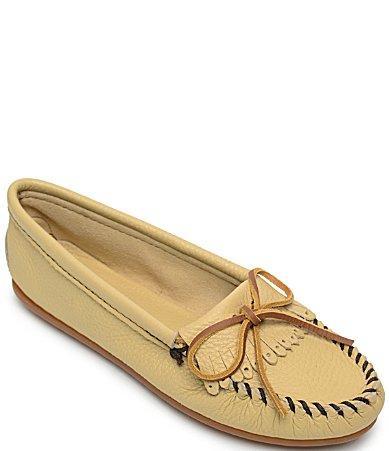Minnetonka Deerskin Kilty Bow Detail Moccasins Product Image