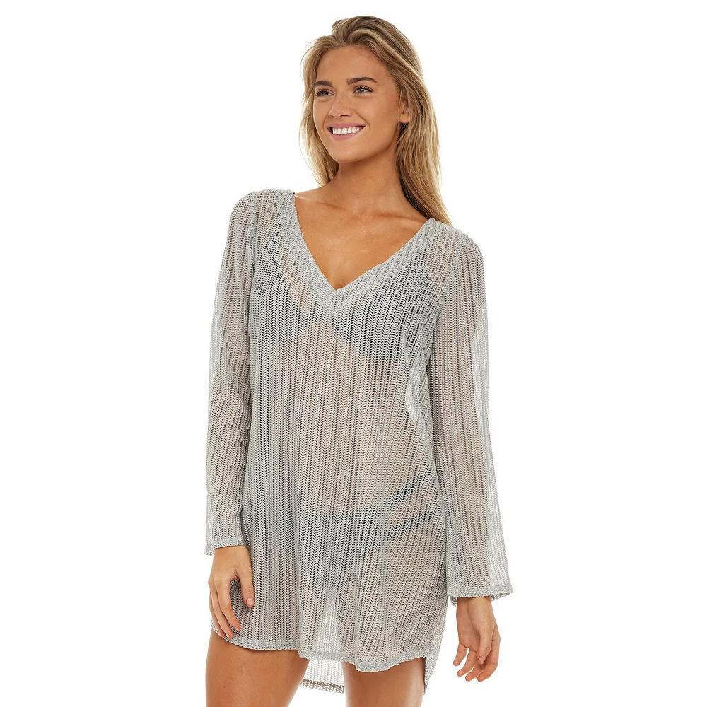 Women's Jordan Taylor V-Neck Swim Cover-Up Tunic, Size: Large, Gold Product Image