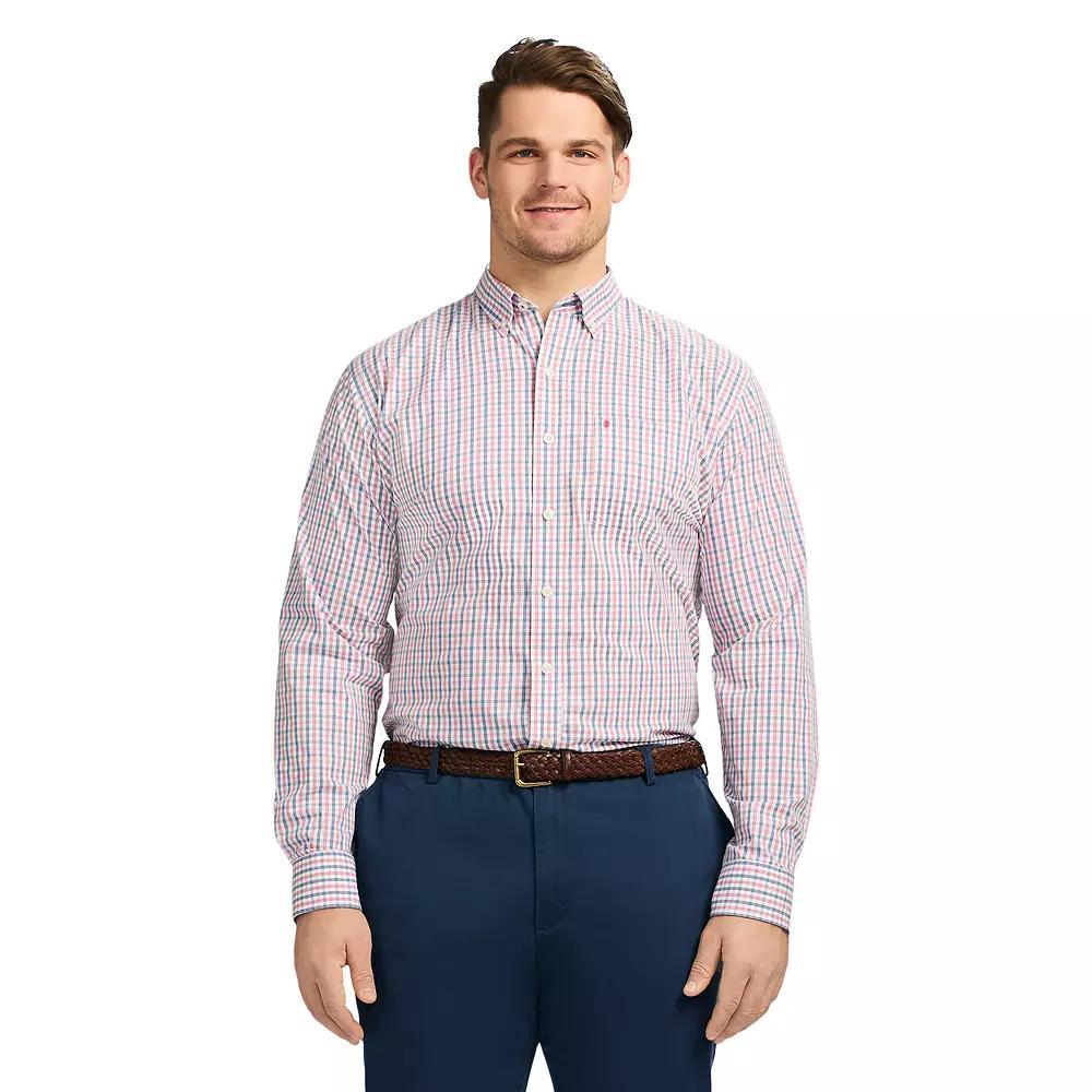 Big & Tall IZOD Performance Comfort Long Sleeve Button Down Shirt, Men's, Size: Large Tall, Holly Pink Product Image
