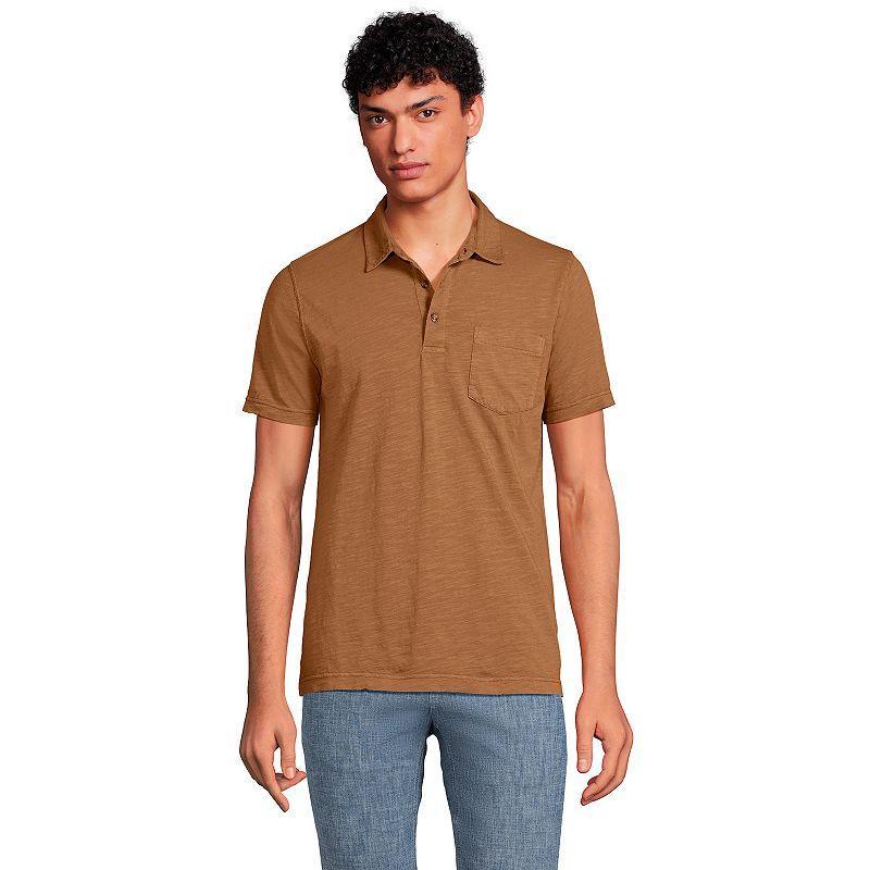 Men's Lands' End Slub Pocket Polo, Size: XXL, White Product Image