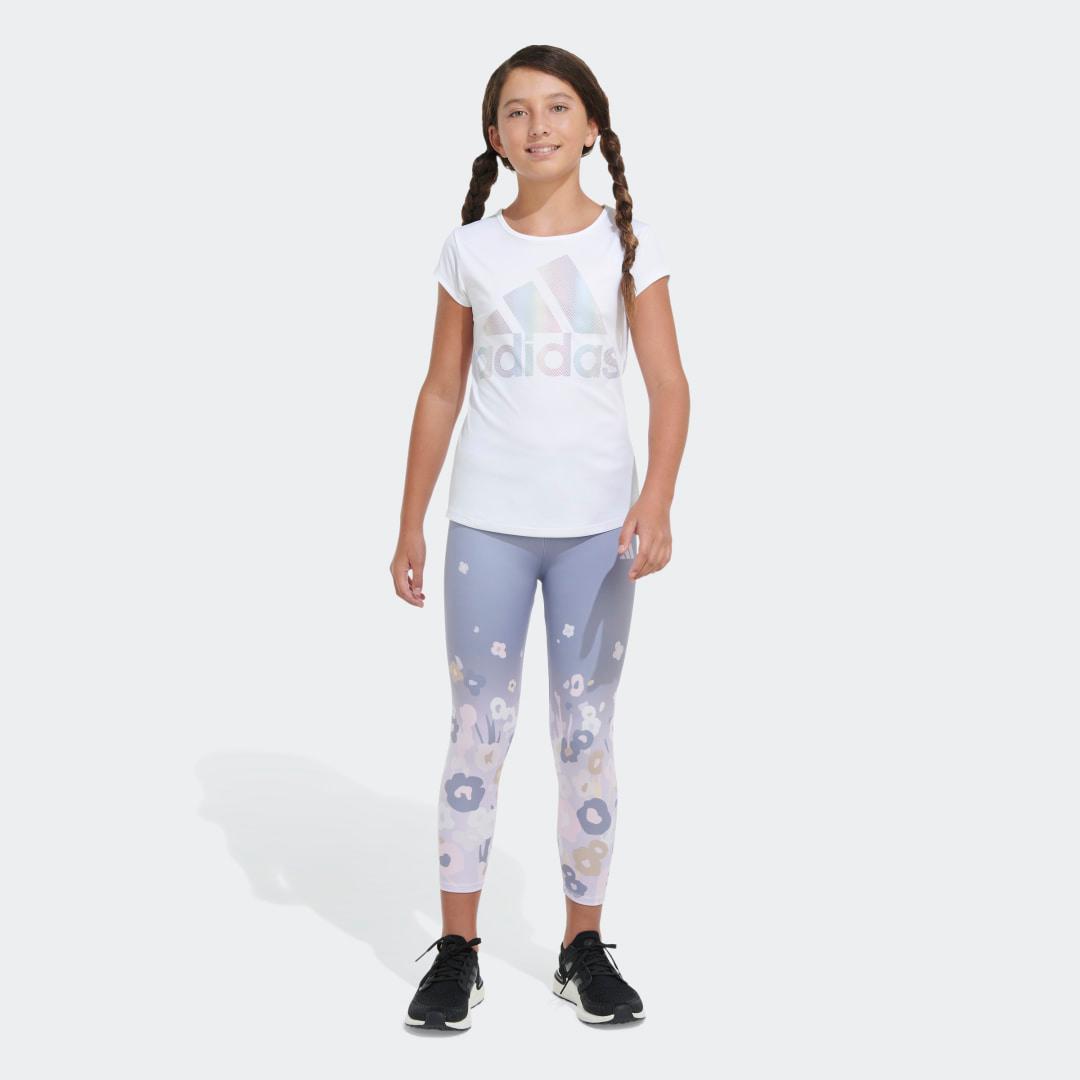 adidas AEROREADY Garden 7/8 Tights Silver Violet L Kids Product Image
