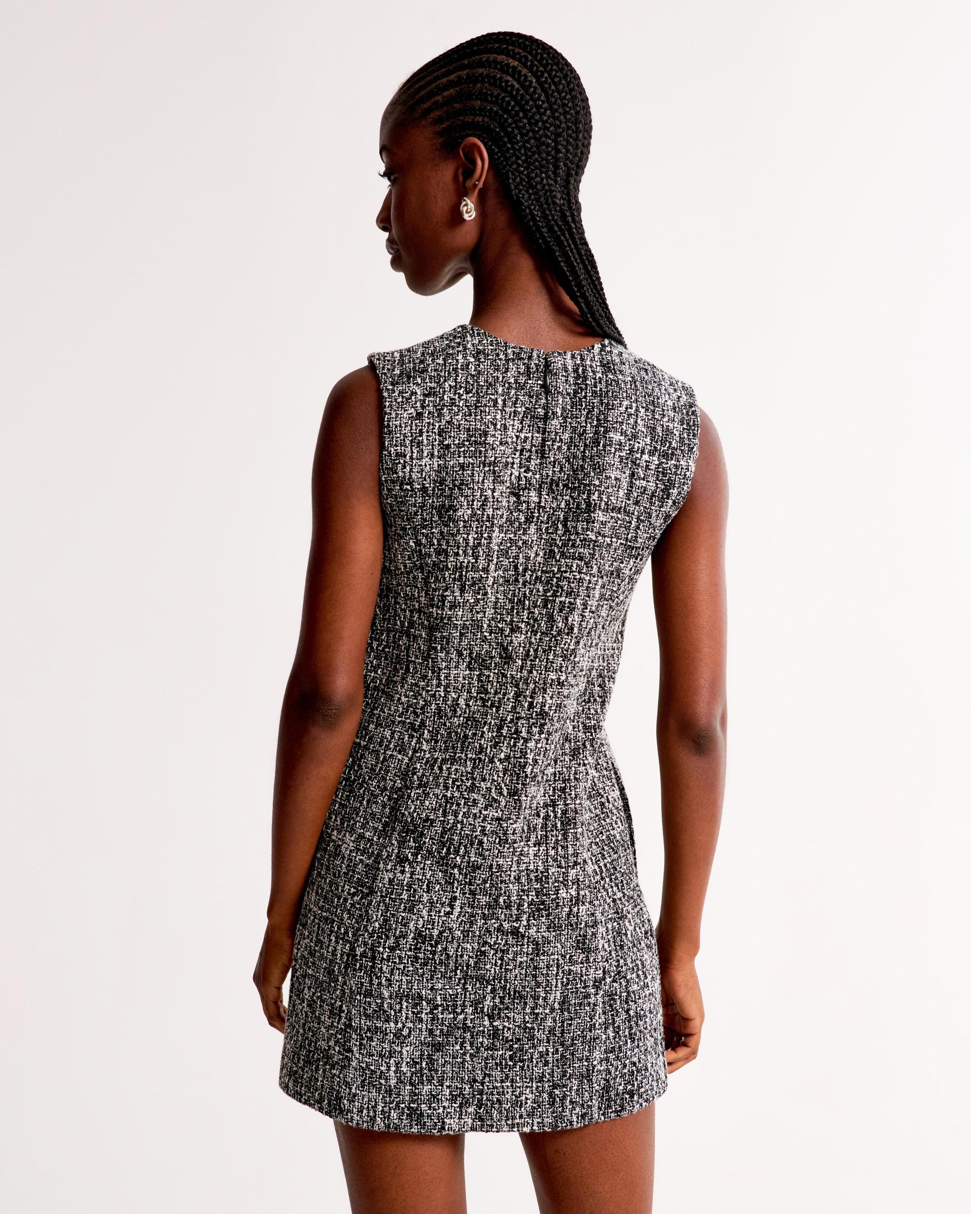 Tweed High-Neck Mini Dress Product Image
