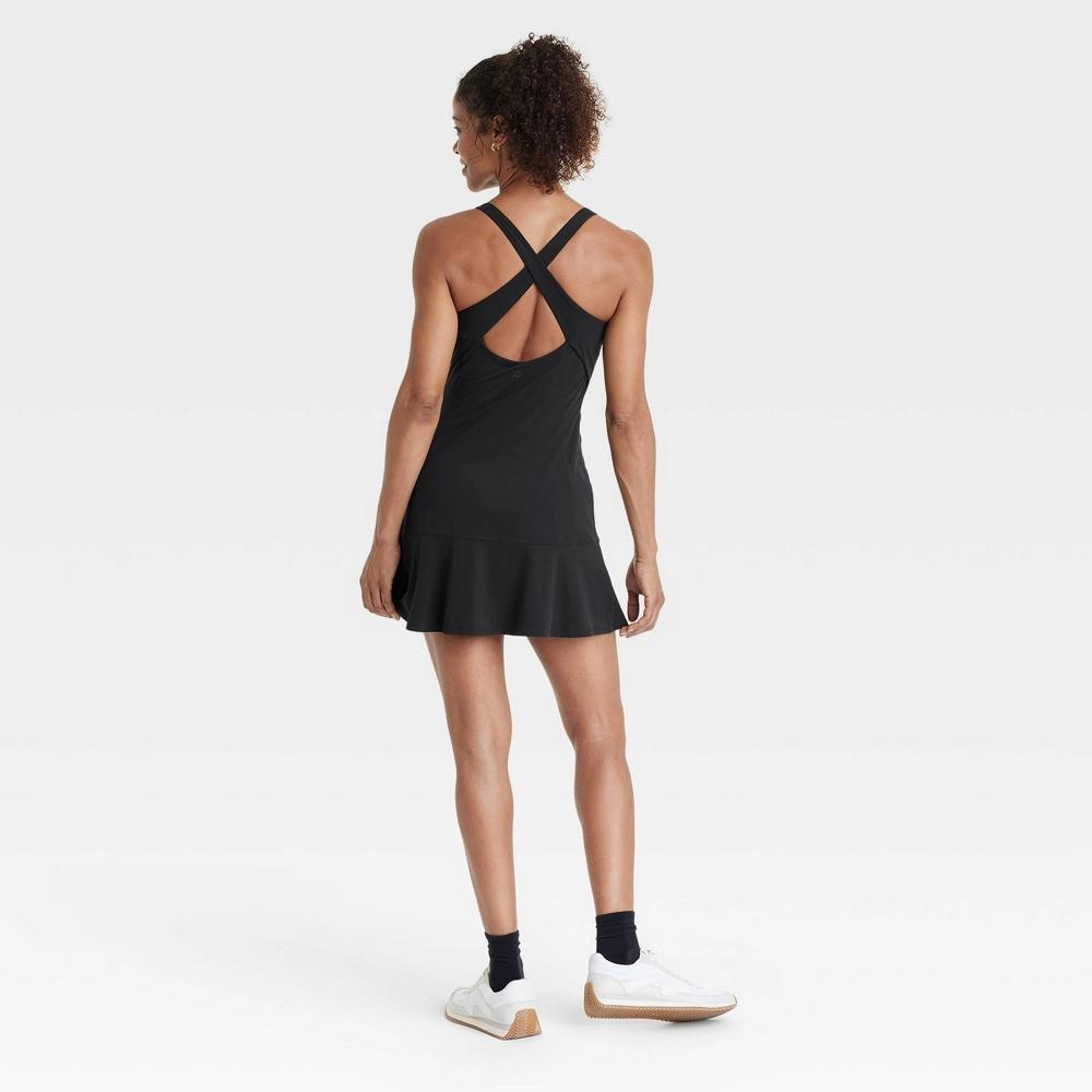 Womens Everyday Soft Double V Active Dress - All In Motion Black XXL: Moisture Wicking, Quick Drying, Built-in Shelf Bra Product Image