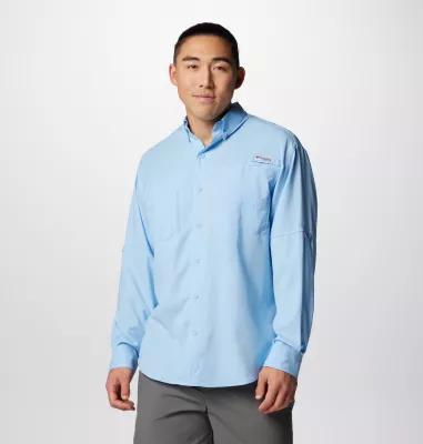 Men's Columbia PFG UPF 40 Tamiami™ II Long Sleeve Button-Down Shirt, Size: Medium, Blue Product Image
