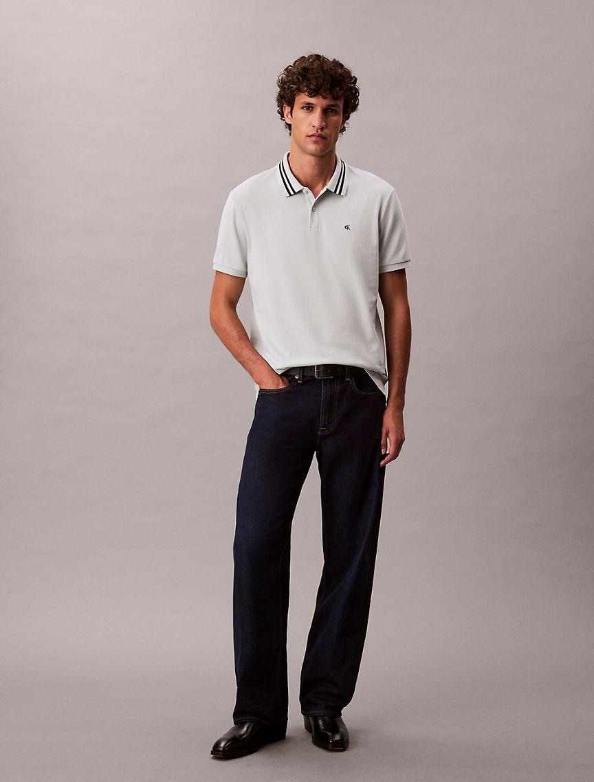 Monogram Logo Pique Tipped Classic Polo Shirt Product Image