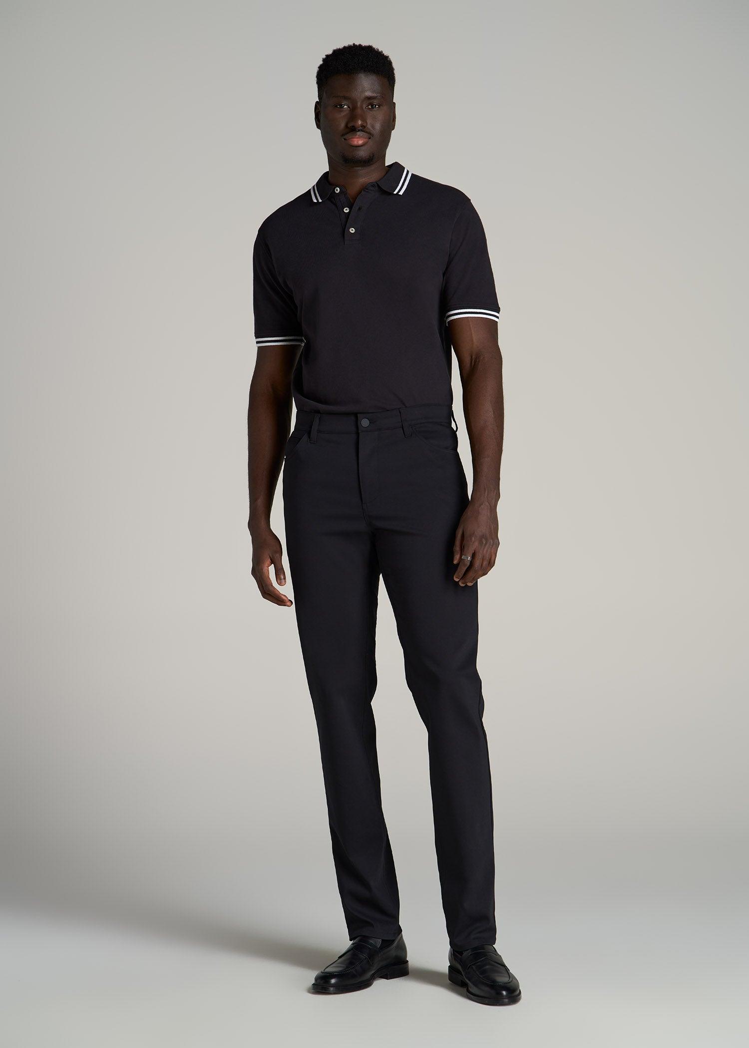 365 Stretch 5-Pocket TAPERED Pants for Tall Men in Black Product Image