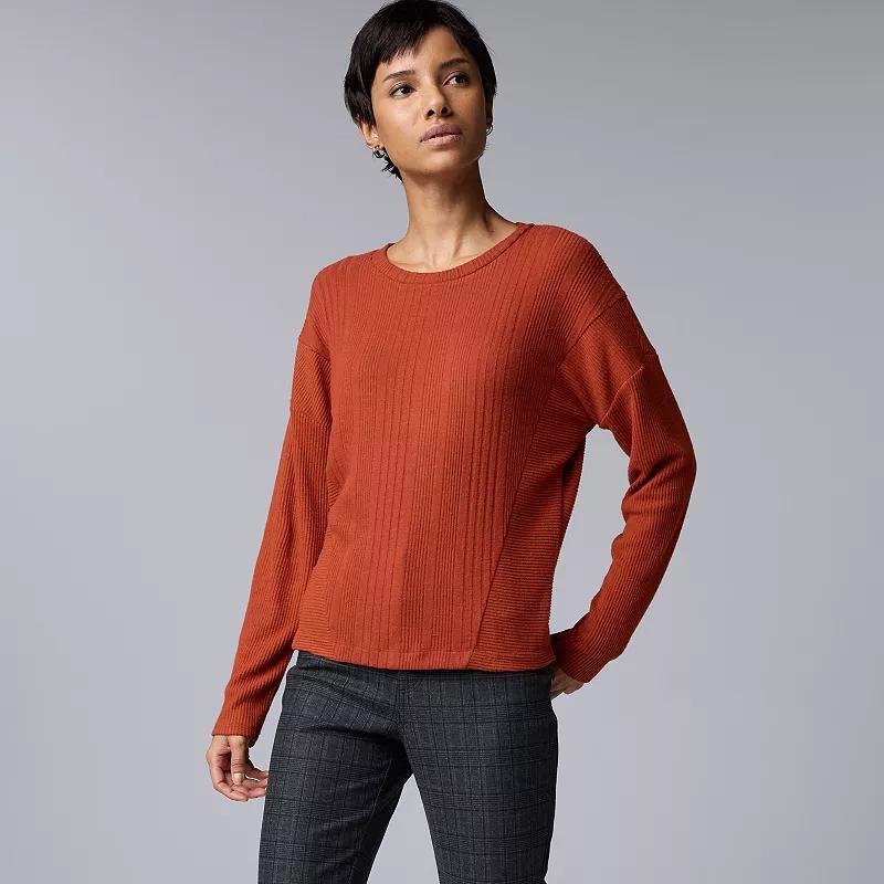 Women's Simply Vera Vera Wang Dolman Rib Knit Top, Size: XS, Black Product Image