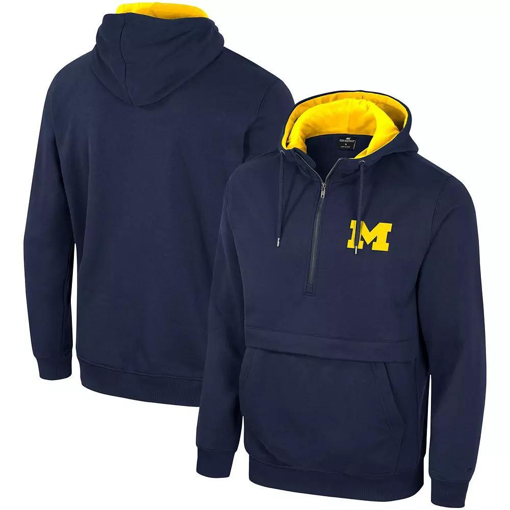 Mens Colosseum Michigan Wolverines Half-Zip Hoodie Blue Product Image