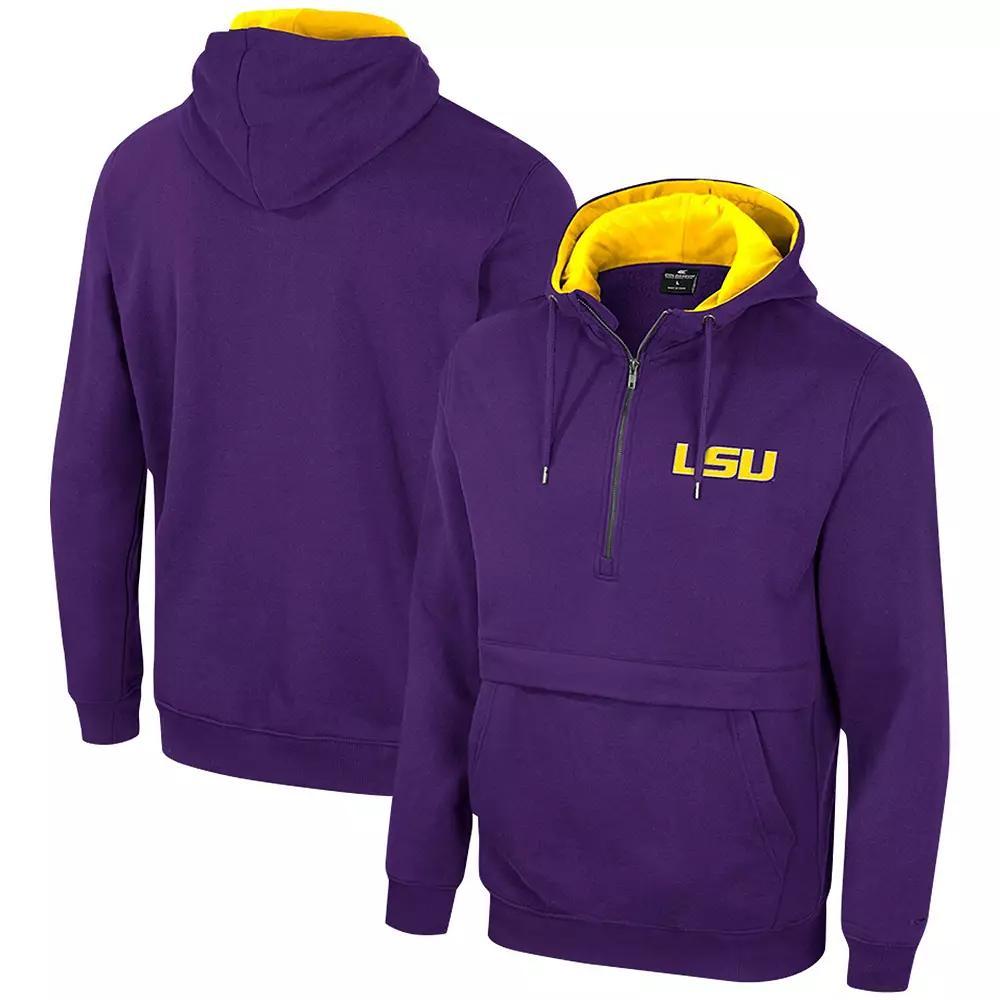 Mens Colosseum LSU Tigers Half-Zip Hoodie Product Image