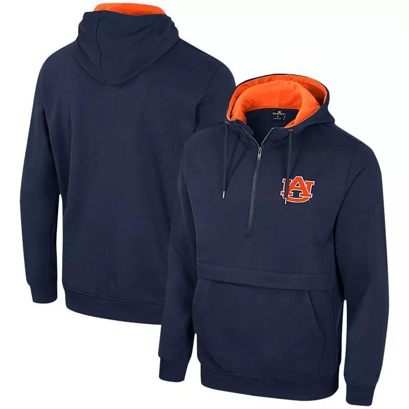 Men's Colosseum Navy Auburn Tigers Half-Zip Hoodie, Size: XL, Blue Product Image