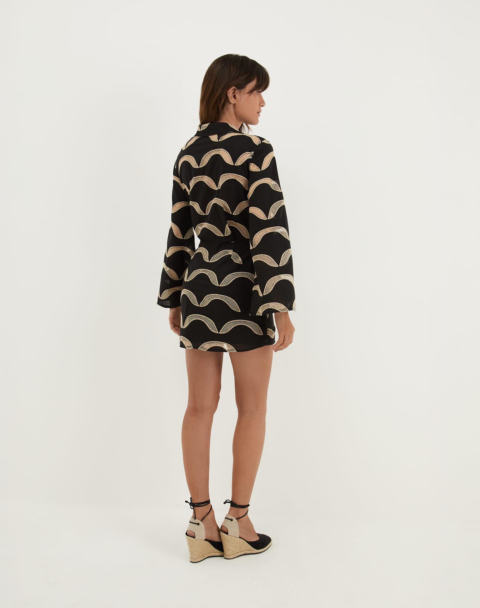 Eyelet Mea Short Dress - Black Product Image