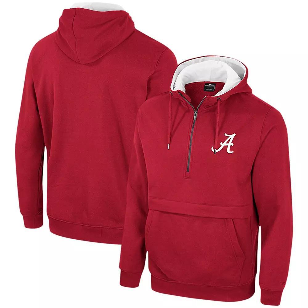 Men's Colosseum Crimson Alabama Crimson Tide Half-Zip Hoodie, Size: Large, Red Product Image