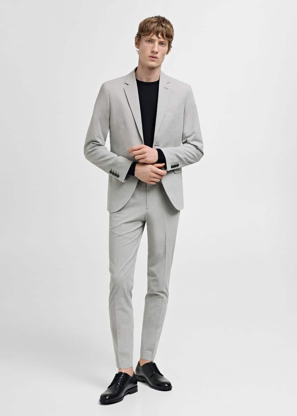 Super slim-fit suit jacket in stretch fabric - Men | MANGO USA Product Image