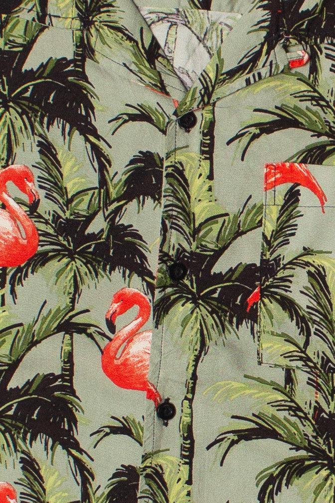 Flamingo Palms Button Up Shirt Product Image