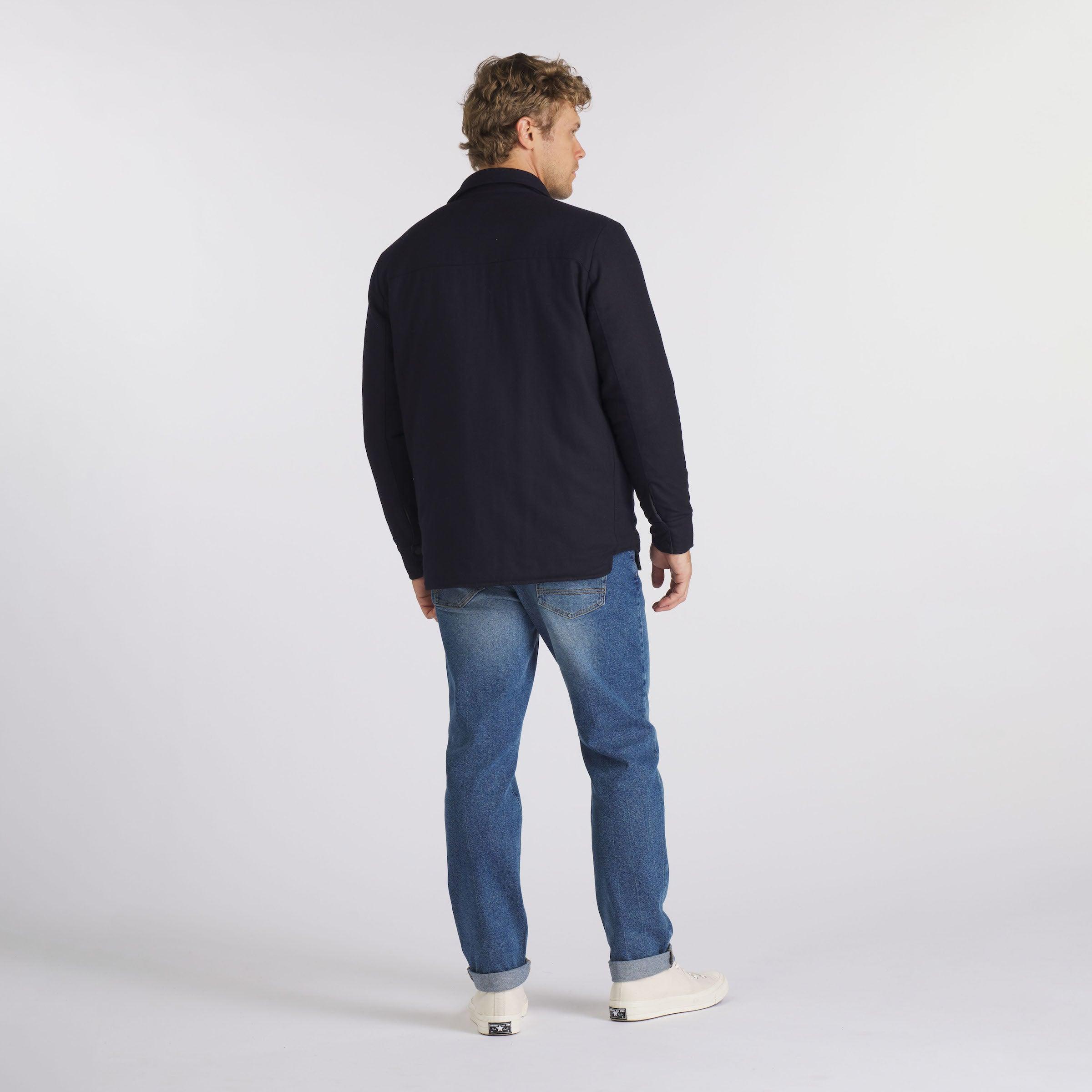 Insulated Reversible Shirt Jacket - Navy Product Image