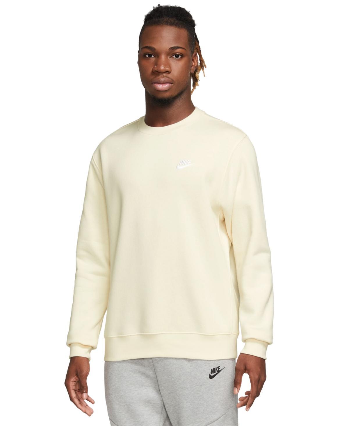 Nike Men's Club Crewneck Sweatshirt in Khaki/White at Nordstrom, Size Small Product Image