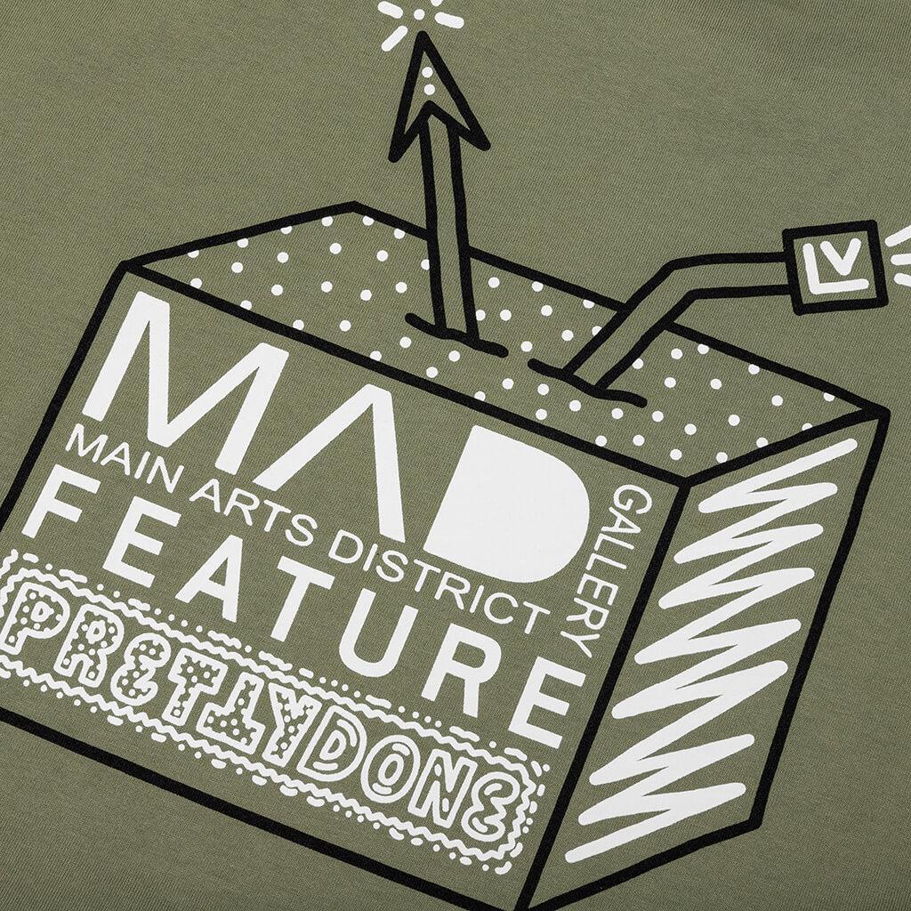 Feature x MAD Gallery x Pretty Done Direction Tee - Oil Green Male Product Image
